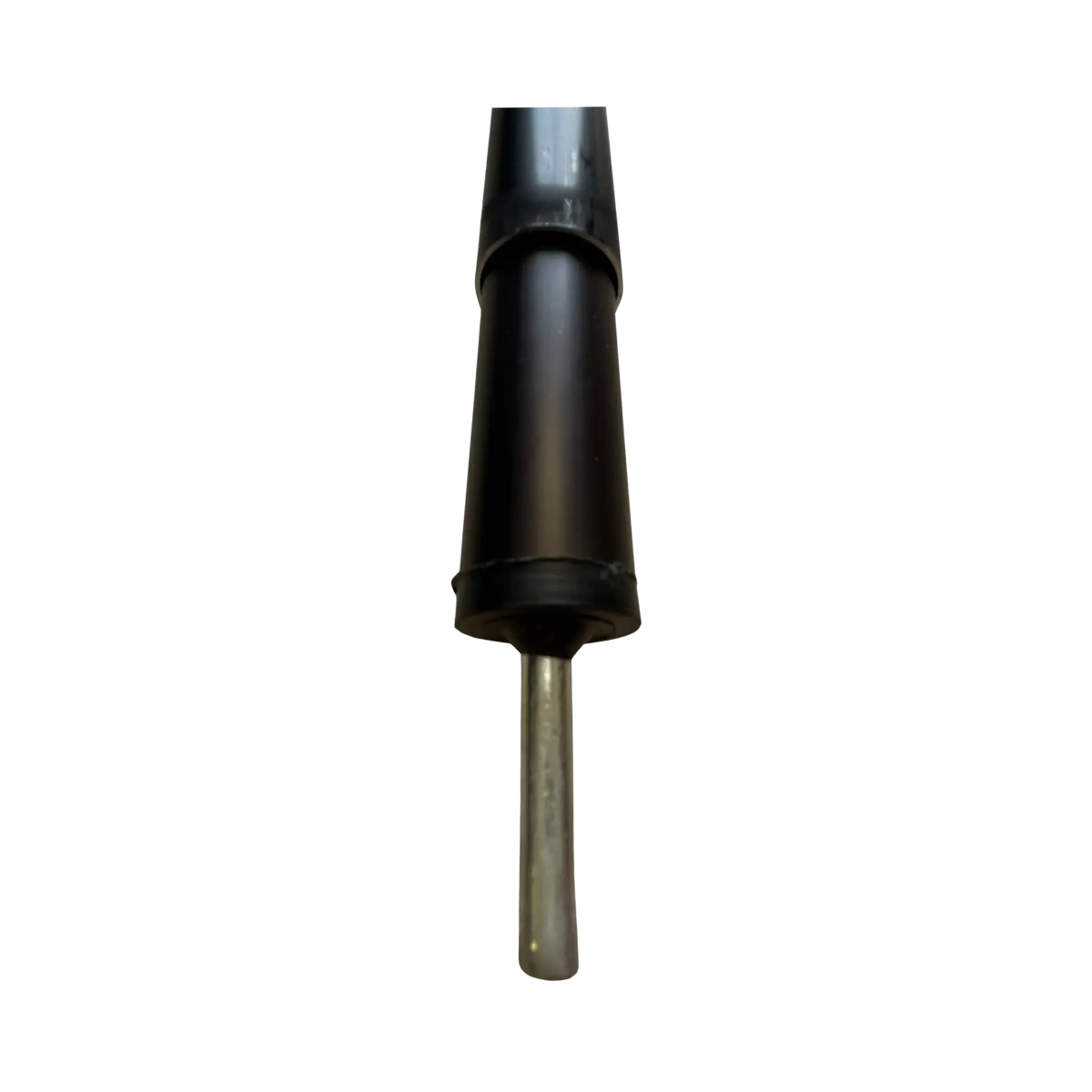 Bushwakka Extreme awning leg pin end close up showing the black sleeve and projecting metal pin.