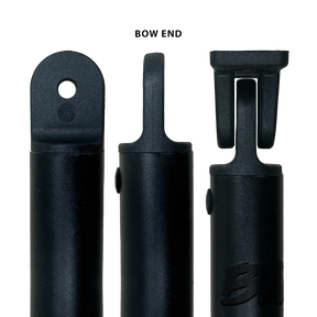 Bushwakka Extreme 3200 mm bow-end awning leg shown beside two other legs.