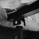 Bushwakka Extreme horseshoe-end awning leg connected beneath the awning arm.