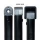 Bushwakka Extreme 3200 mm horseshoe-end awning leg shown beside two other ones.