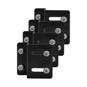 Bushwakka Solar Panel Mounting Plates four black brackets stacked with bolts fitted.