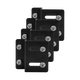 Bushwakka Solar Panel Mounting Plates four black brackets stacked with bolts fitted.