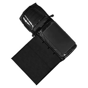 Bushwakka Square 2.5m Pro Awning top view mount on a vehicle.