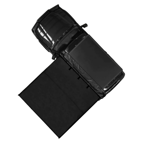 Bushwakka Square 2.5m Pro Awning top view mount on a vehicle.