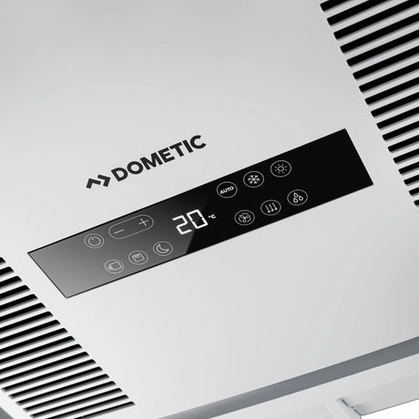 Dometic FreshJet Electronic ADB close-up of the control panel showing 20 degrees Celsius.