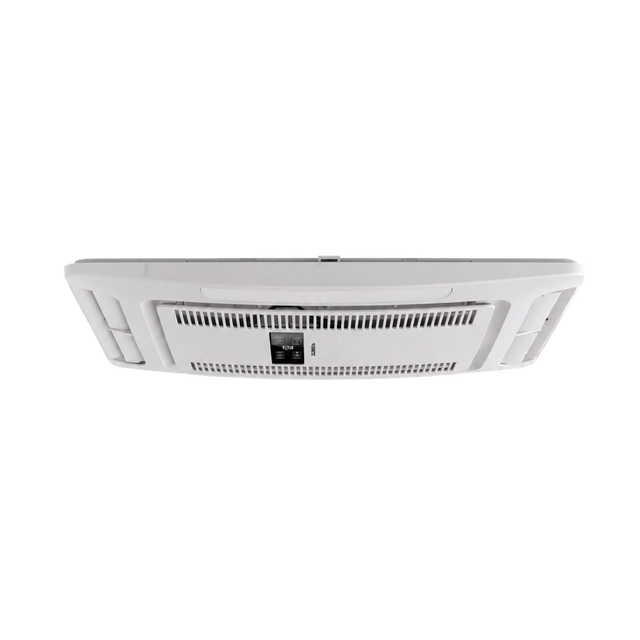 Dometic FreshJet Electronic ADB ceiling unit underside view with vents and blue airflow arrows.
