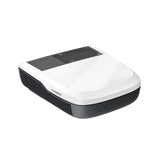Dometic FreshJet 7 Series Lite white rooftop air conditioner angled top view with side grille.