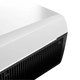 Dometic FreshJet 7 Series Plus white rooftop air conditioner close up of side grille and front corner.