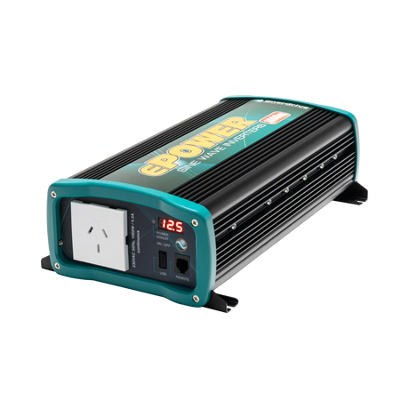 Enerdrive 1000W 12V ePOWER inverter in a front right view with an AC socket and digital display.