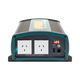 Enerdrive 2000W 12V ePOWER inverter front panel with twin AC sockets, a digital display, USB port and remote port.