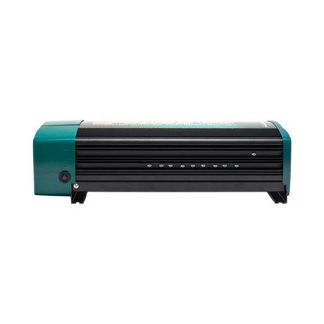 Enerdrive 2000W ePOWER inverter with AC transfer in a side view, with a ribbed housing and mounting feet.