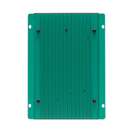 Enerdrive 20A 12/24V MPPT solar controller rear view with a green finned heat sink and mounting slots.
