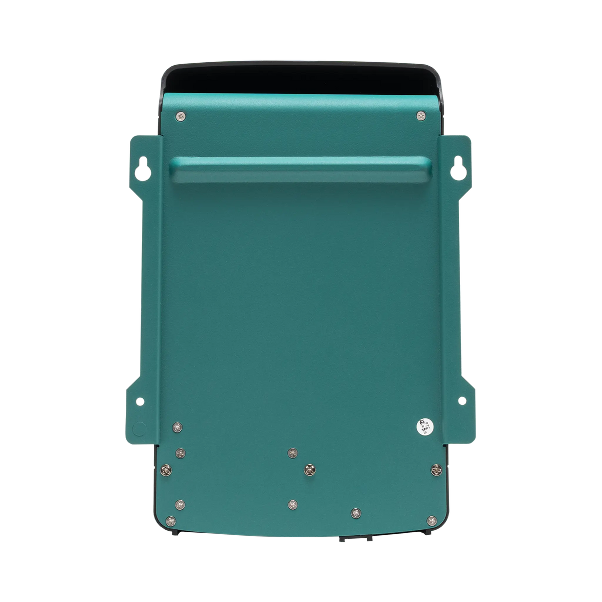 Enerdrive 20A 12V ePOWER battery charger rear view with a green metal backplate and mounting slots.