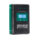 Enerdrive 30A 12/24V MPPT solar controller front left view with an illuminated display and green mounting plate.
