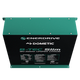 Enerdrive 400Ah B-TEC Slim lithium battery front-top view with mounting flanges.