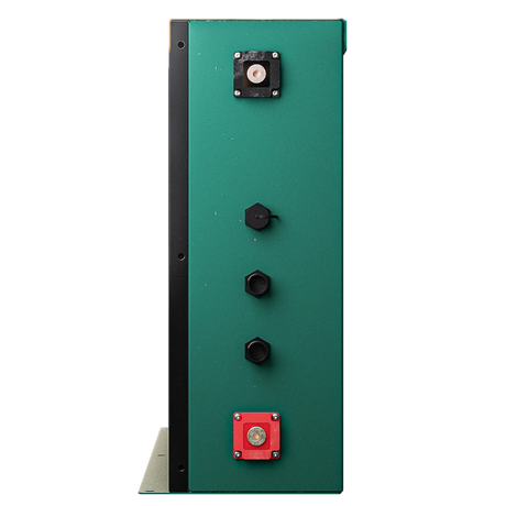 Enerdrive 400Ah B-TEC Slim lithium battery right side view with terminals.