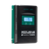 Enerdrive 40A 12/24V MPPT solar controller front left view with an illuminated display and green mounting plate.