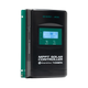 Enerdrive 40A 12/24V MPPT solar controller front left view with an illuminated display and green mounting plate.