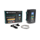 Enerdrive 40A 12V ePOWER battery charger beside its box, black power cord and coiled grey cable.
