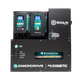 Enerdrive Adventurer 02 power system with two illuminated charger displays and a green battery reset button.