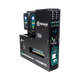 Enerdrive driver side Adventurer 02 power system in an angled view with illuminated switches and monitor.