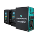 Enerdrive driver side Traveller 03 power system angled view with two chargers behind the black enclosure.