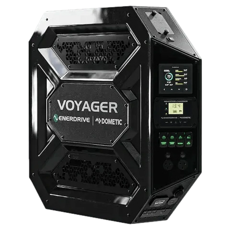 Enerdrive Driver Side Voyager Power System front angle view with control panel.