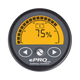 Enerdrive ePRO PLUS battery monitor display close up with a 75 percent charge reading and three control buttons.