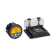 Enerdrive ePRO PLUS battery monitor with its illuminated round display and shunt under a clear protective cover.