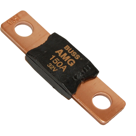 Enerdrive Individual 150A AMG/Mega Fuse angled view with copper terminals.