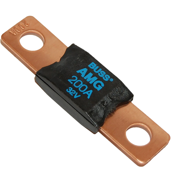 Enerdrive Individual 200A AMG/Mega Fuse angled view with copper terminals.