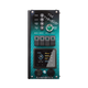 Enerdrive passenger side Traveller 02 green control panel with battery readings beneath four rocker switches.