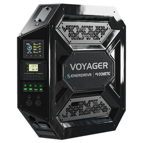 Enerdrive Passenger Side Voyager Power System front angle view with control panel.