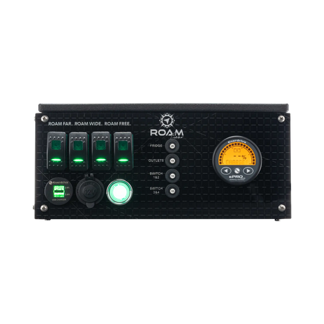 Enerdrive Explorer 01 roof mount power system with a horizontal control panel and illuminated ePRO PLUS display.