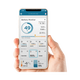 Enerdrive Simarine SC303 battery shunt app example on a phone displaying charge level, voltage and current.