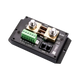 Enerdrive Simarine SC303 300A battery shunt in an angled view with two bolt terminals and green connectors.