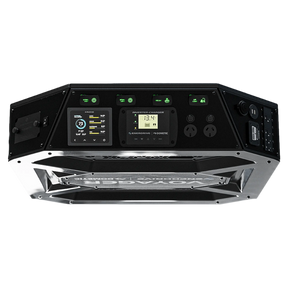 Enerdrive Top Voyager Power System underside angle view with front control panel.