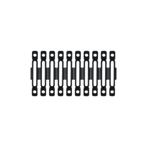 Hardkorr flush mount clips for LED light bars arranged in a row of ten with screw holes visible.