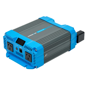 Hardkorr 1000W Pure Sine Wave Inverter - LS front right view with dual AC outlets.