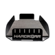 Hardkorr 100Ah lithium battery tray straight front view showing the slotted panel and cutout logo.