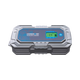 Hardkorr 10A 240V AC battery charger low front view with LCD screen and ribbed casing.