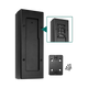 Large Hardkorr 12V DC power distribution box rear view with mounting plate, screws and an attachment slot inset.