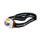 Hardkorr 145 lumen headtorch in an angled view with a white housing, orange button and black headband.
