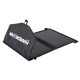 Hardkorr 15W dual USB solar device charger v2 side view with its branded end flap raised above the solar cells.