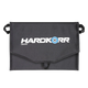 Hardkorr 15W dual USB solar device charger v2 folded closed in a straight view with its branded flap and hanging loops.
