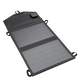 Hardkorr 15W dual USB solar device charger v2 open in an angled view with two panels of solar cells and hanging loops.