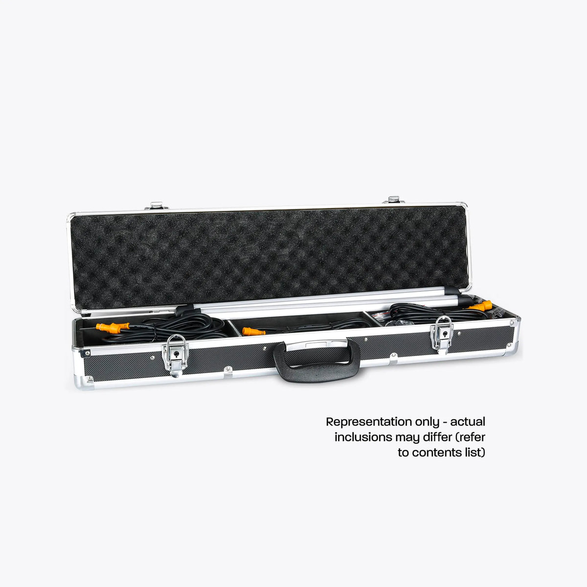 Hardkorr 2 bar LED camp light kit in an open case, with a note that actual contents may differ.