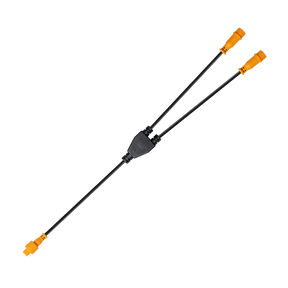 Hardkorr black 2-way splitter cable with orange 4-pin connectors