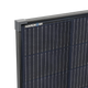 Hardkorr 200W square fixed glass solar panel corner frame detail.