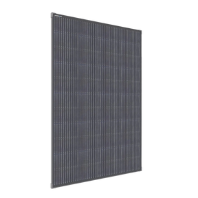 Hardkorr 200W square fixed glass solar panel angled front-side view.